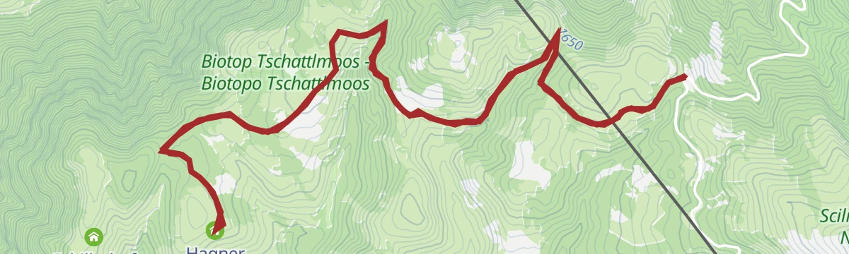 Route map: Escursione per famiglie dal Passo Nigra alla malga Hagner Alm